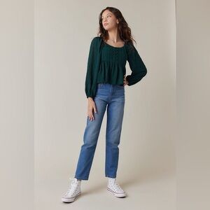 Francesca’s Button Babydoll Blouse